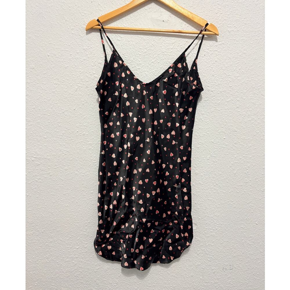 vintage satin slip dress hearts coquette fairy feminine romantic girly nightgown